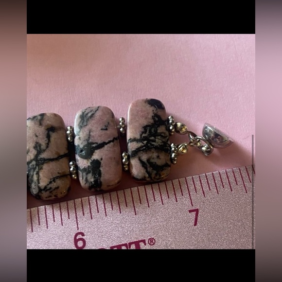 Pink Rhodonite Bracelet w/ Magnetic Clasp #7283 - Picture 4 of 4
